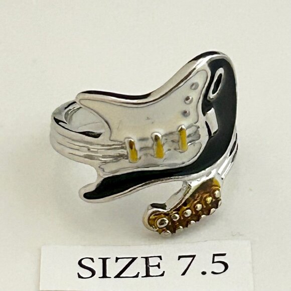 Guitar Ring, Size 7.5 Unisex - Picture 2 of 4